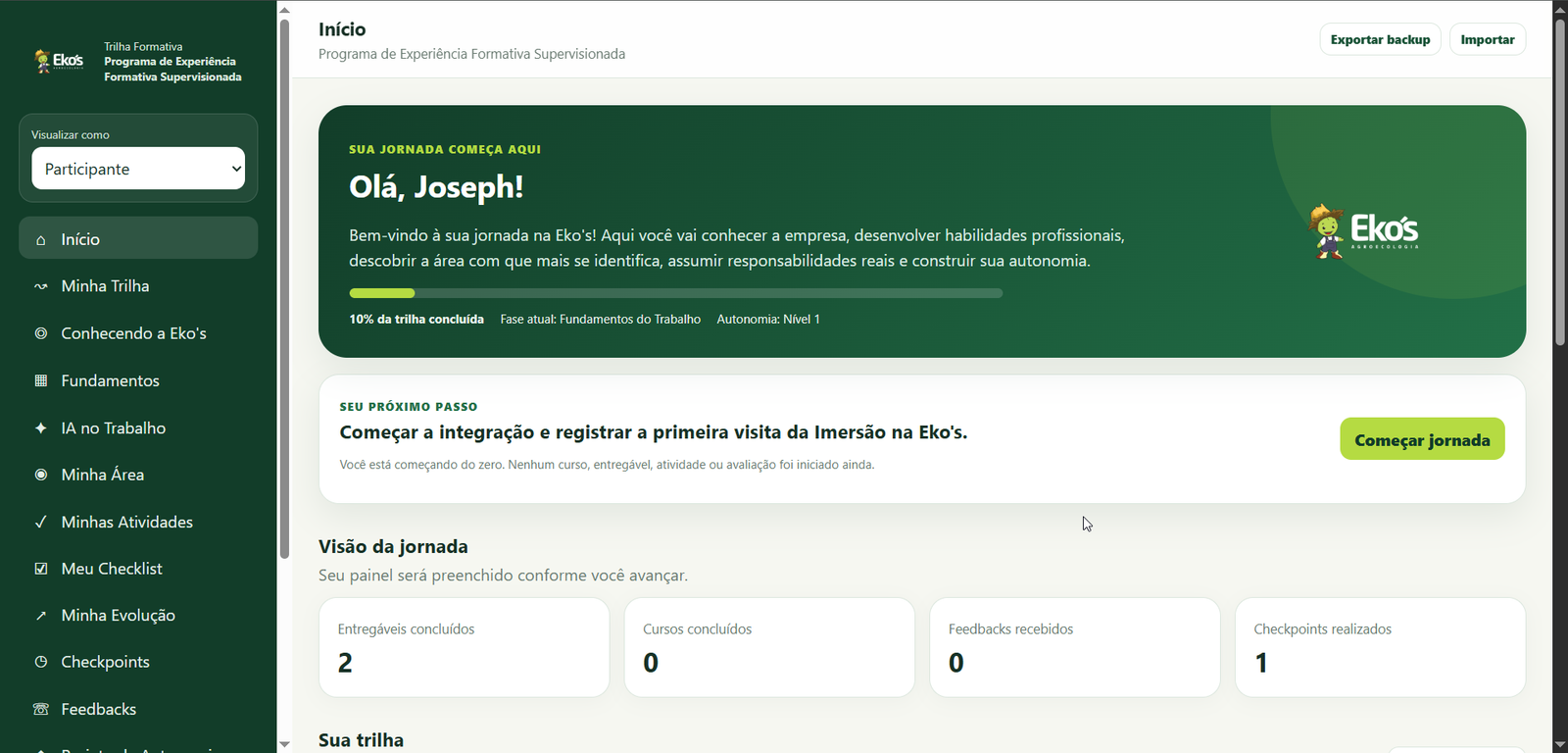 Trilha formativa Joseph